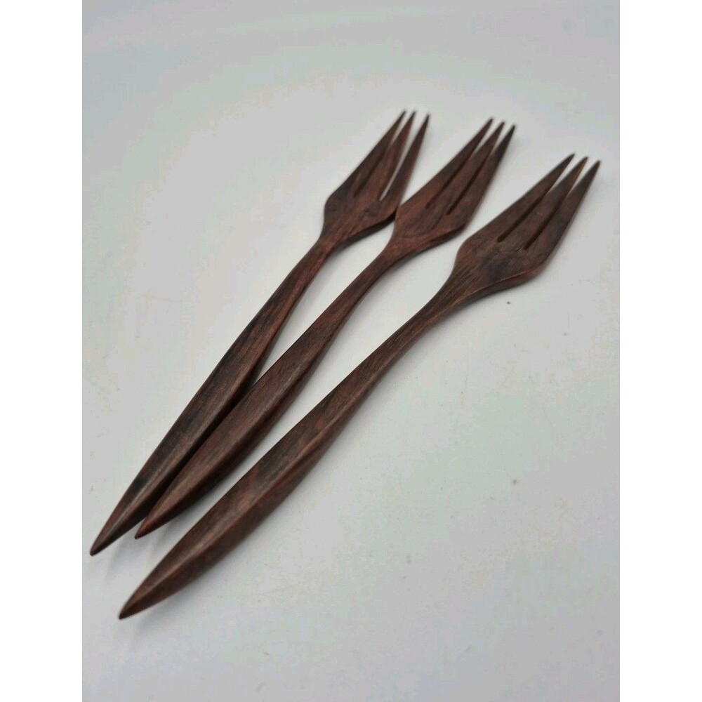 Wooden Forks, 3 Pieces Eco-friendly Japanese Wood Excellent Condition